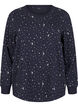 Night blouse with a print, Blue, Packshot image number 0