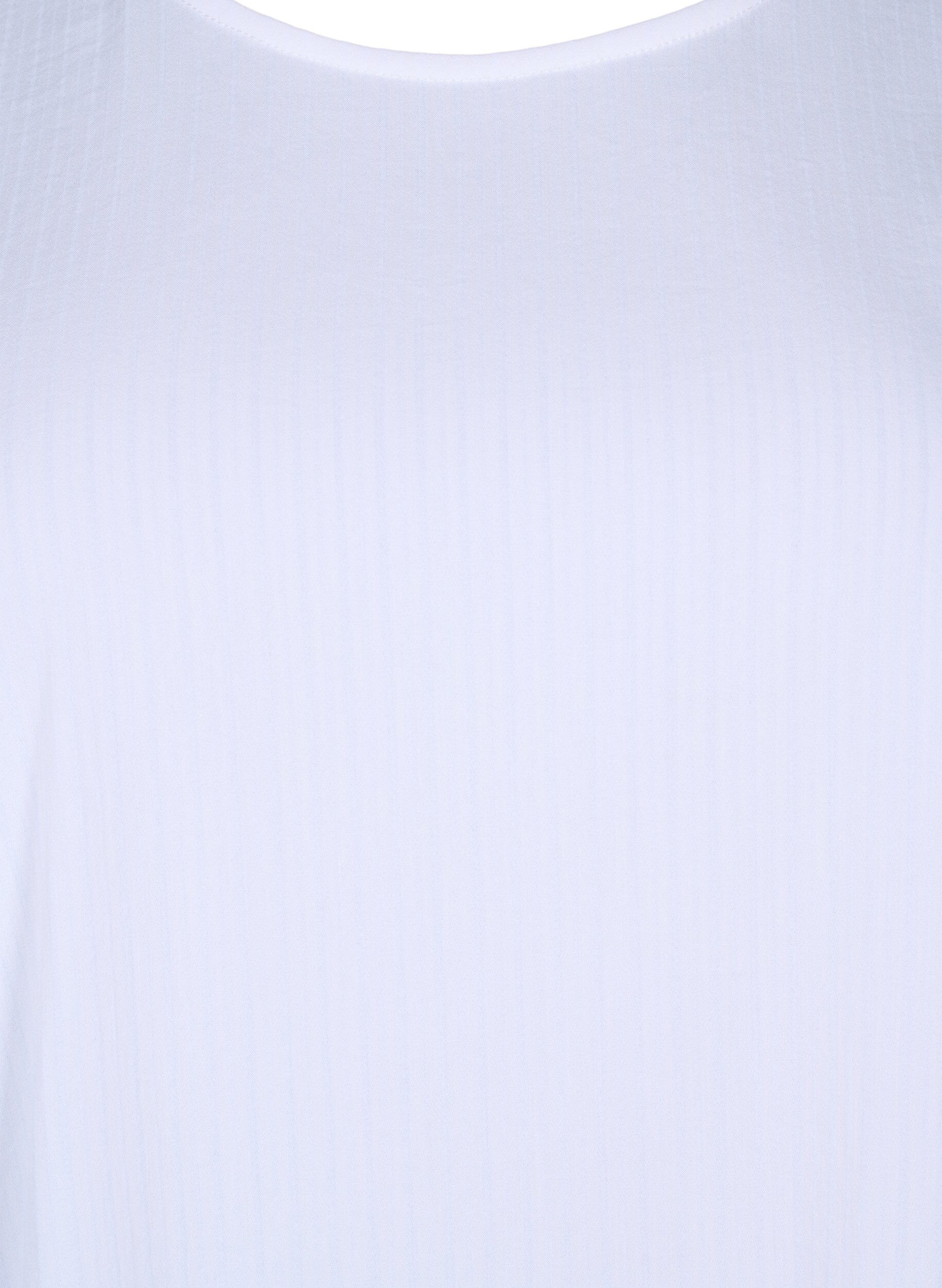 Zizzifashion Short-sleeved viscose blouse with ties, Bright White, Packshot image number 2