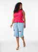 Smock top with boat neck and peplum hem, Rose, Model image number 1