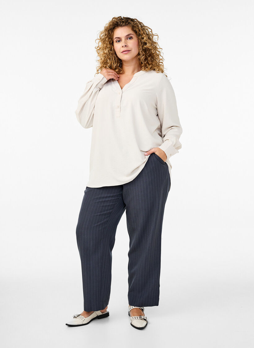 FLASH - Shirt blouse with long sleeves, Beige, Model image number 1