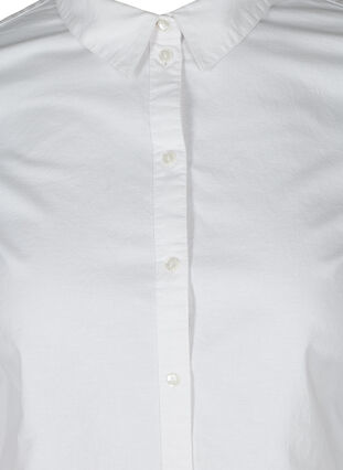 Long-sleeved shirt in cotton, Bright White, Packshot image number 2
