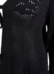 Knitted cardigan with openwork pattern and tie strings, Black, Packshot image number 2