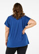 Solid-coloured workout T-shirt, Blue, Model image number 2