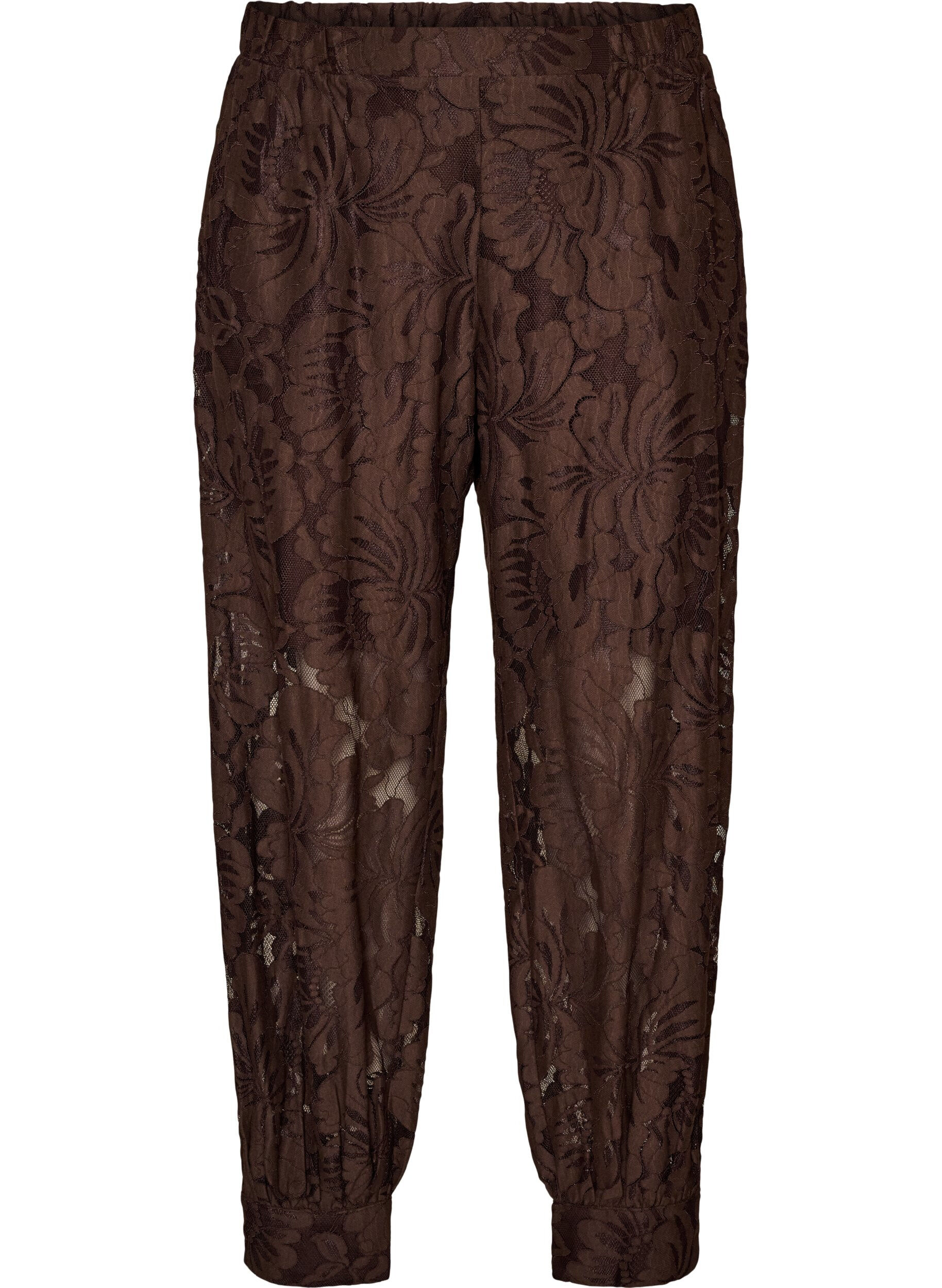 ZizzifashionLace balloon trousers with inner shorts, Brown, Packshot image number 0