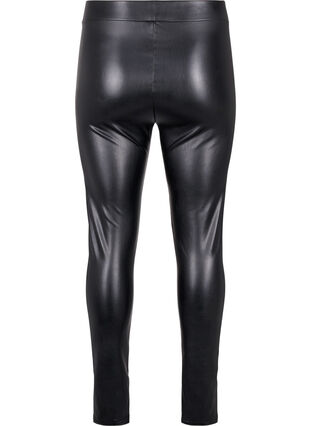 Coated leggings with a brushed inside, Black, Packshot image number 1