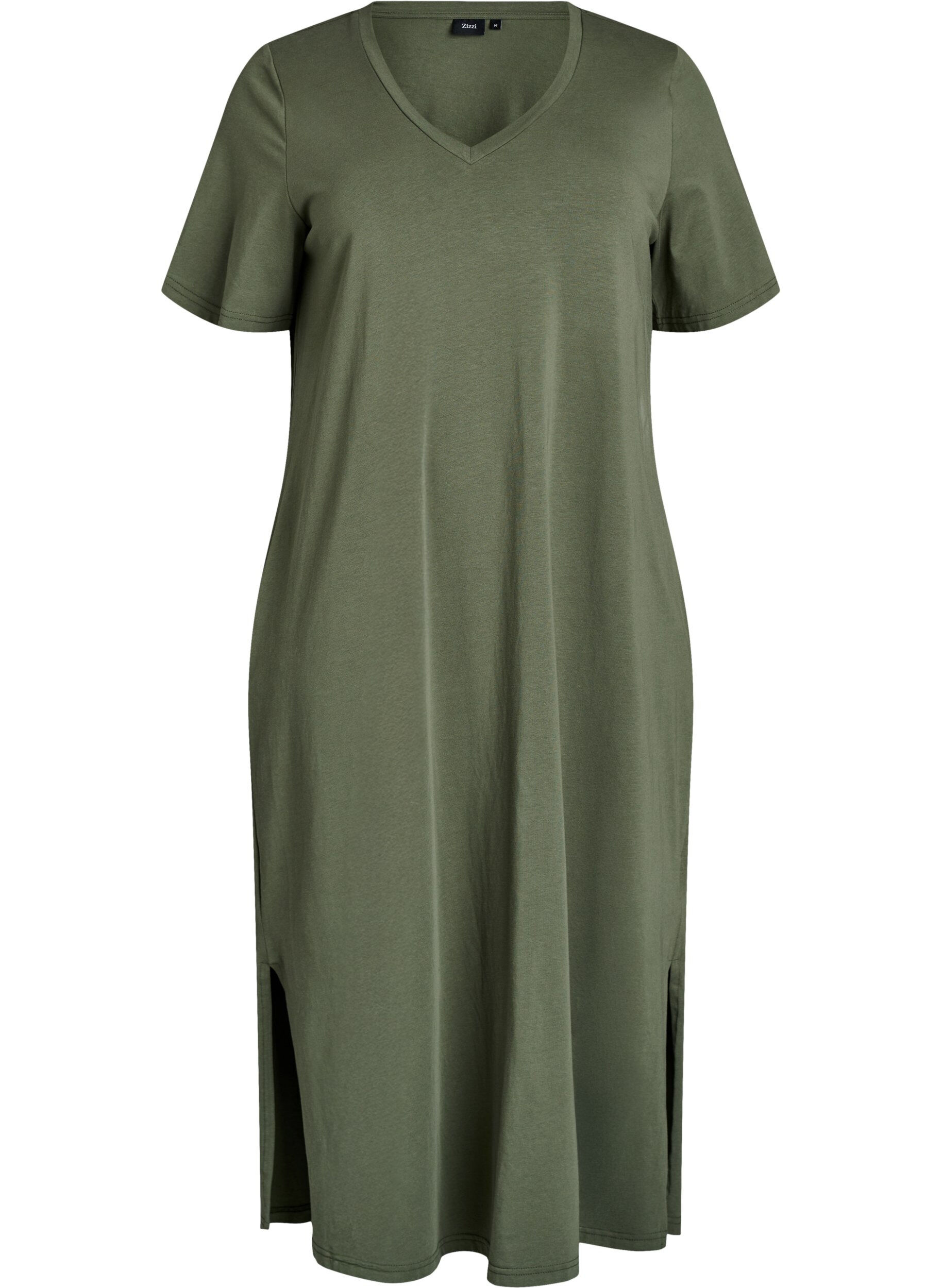 Midi T-shirt dress with a V-neck