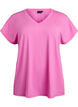 Loose training t-shirt with v-neck, Pink, Packshot image number 0