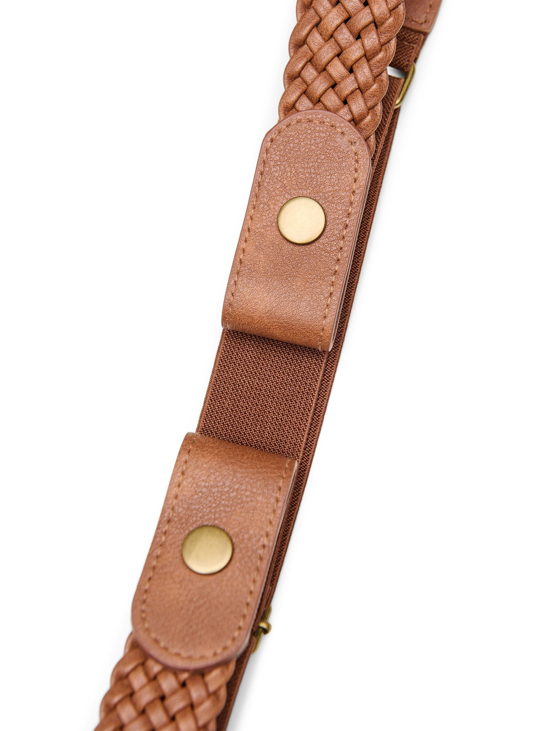 Zizzifashion Braided elastic belt, Brown, Packshot image number 3