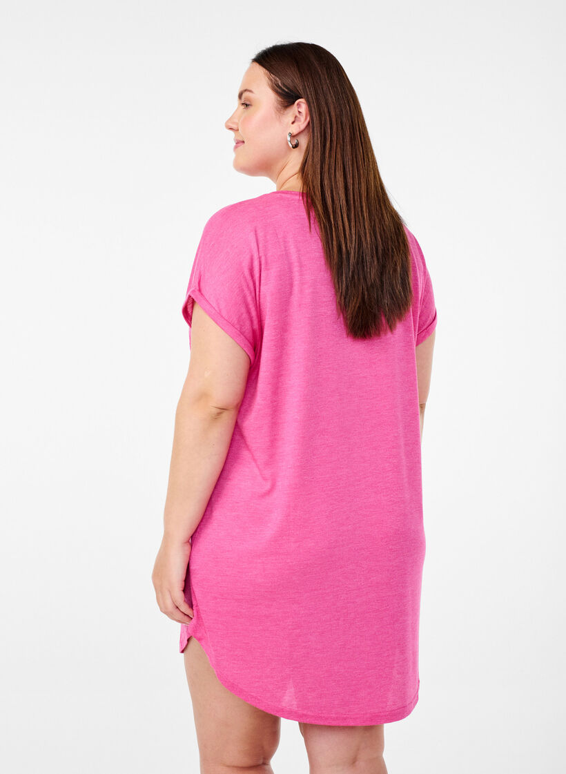 Short sleeve nightgown with text print, 9990, Model image number 2