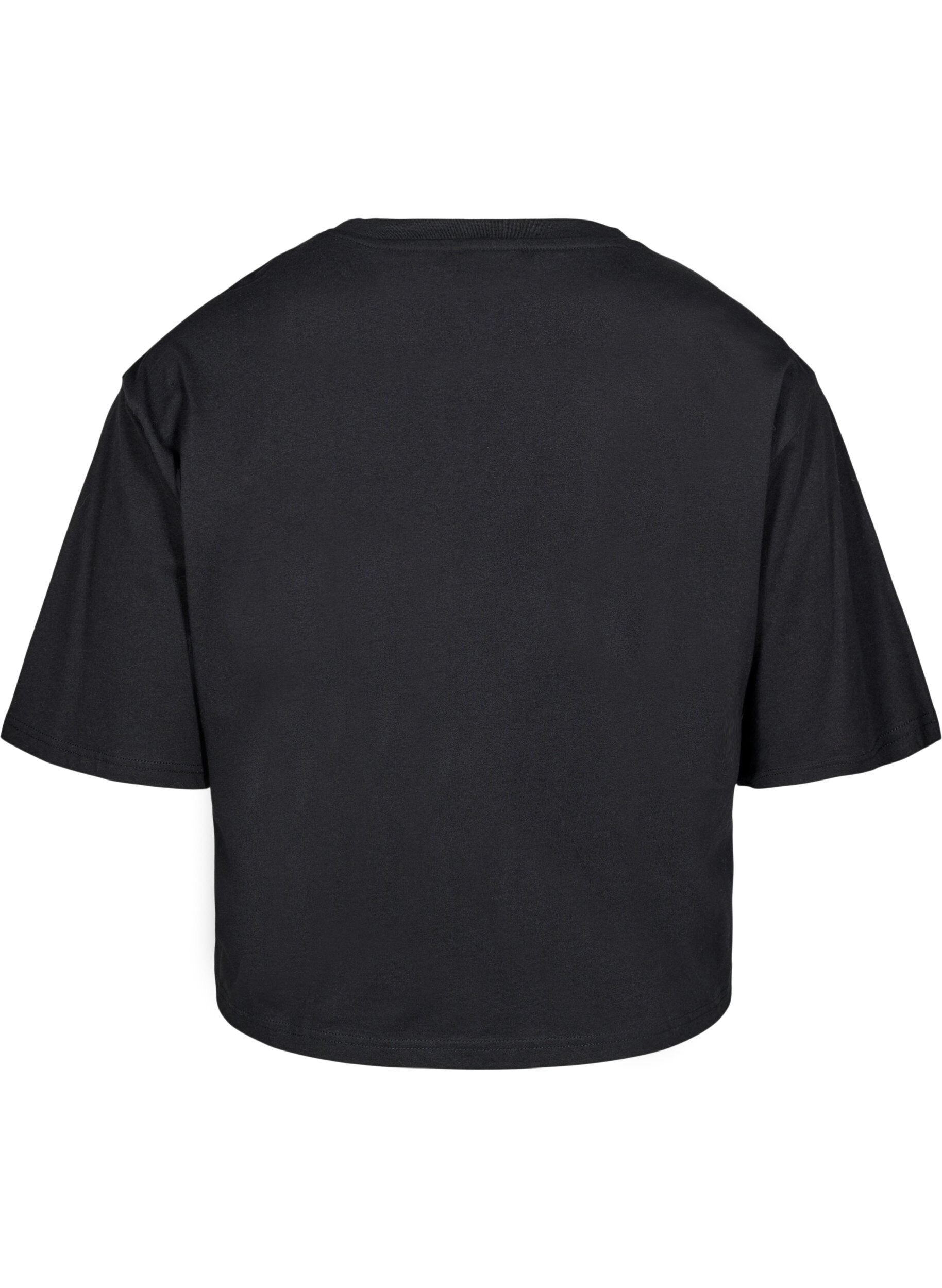 Zizzifashion Boxy T-shirt in organic cotton, Black, Packshot image number 1