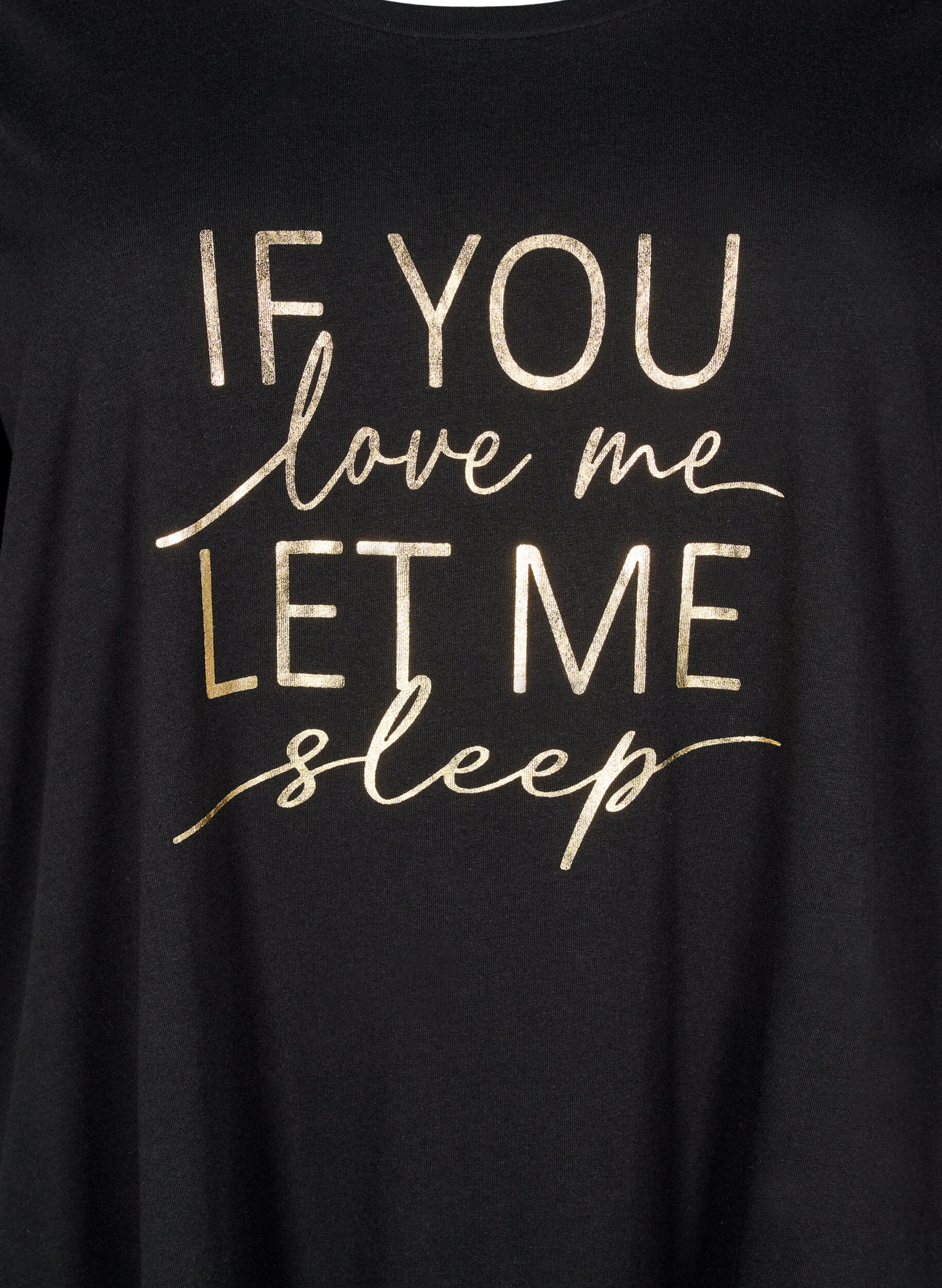 Zizzifashion Short-sleeved nightgown in organic cotton, Black, Packshot image number 2