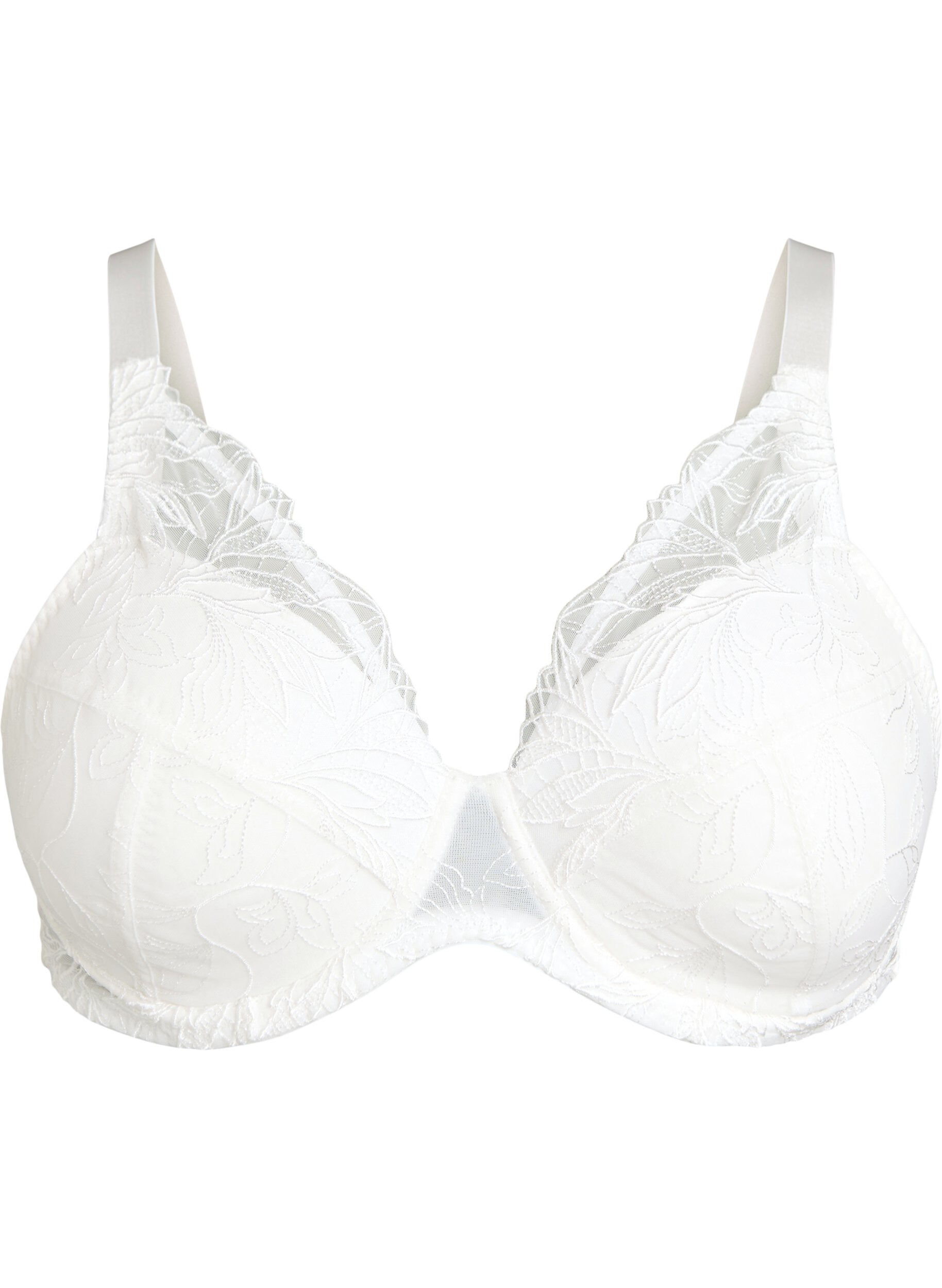 ZizzifashionPadded lace bra with underwire, White, Packshot image number 0
