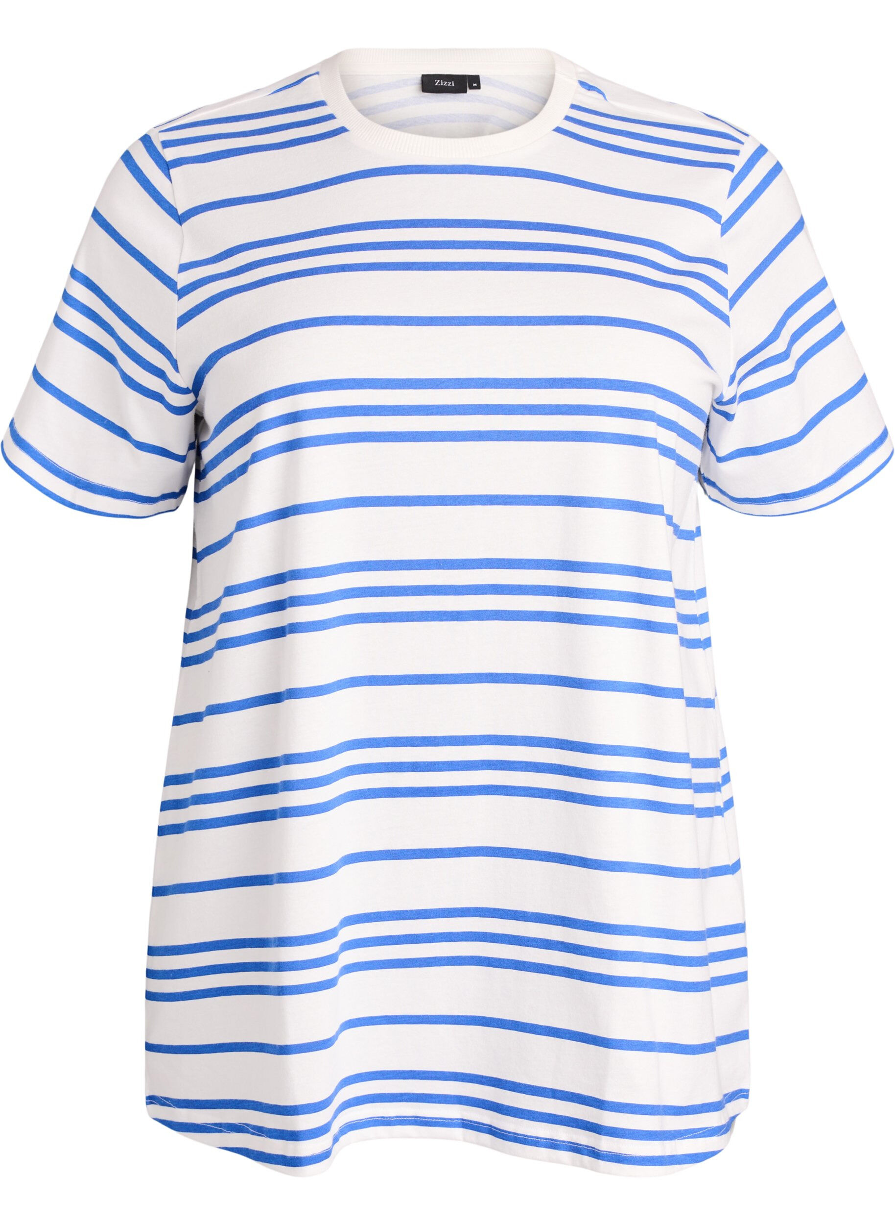Zizzifashion Striped cotton t-shirt, White, Packshot image number 0