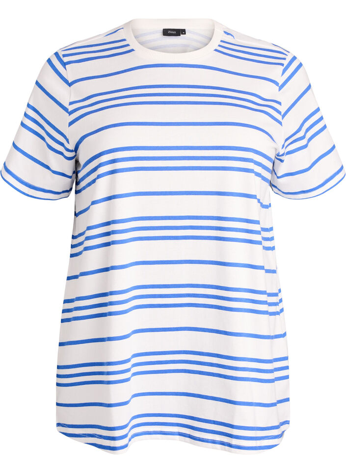 Striped cotton t-shirt, White, Packshot image number 0