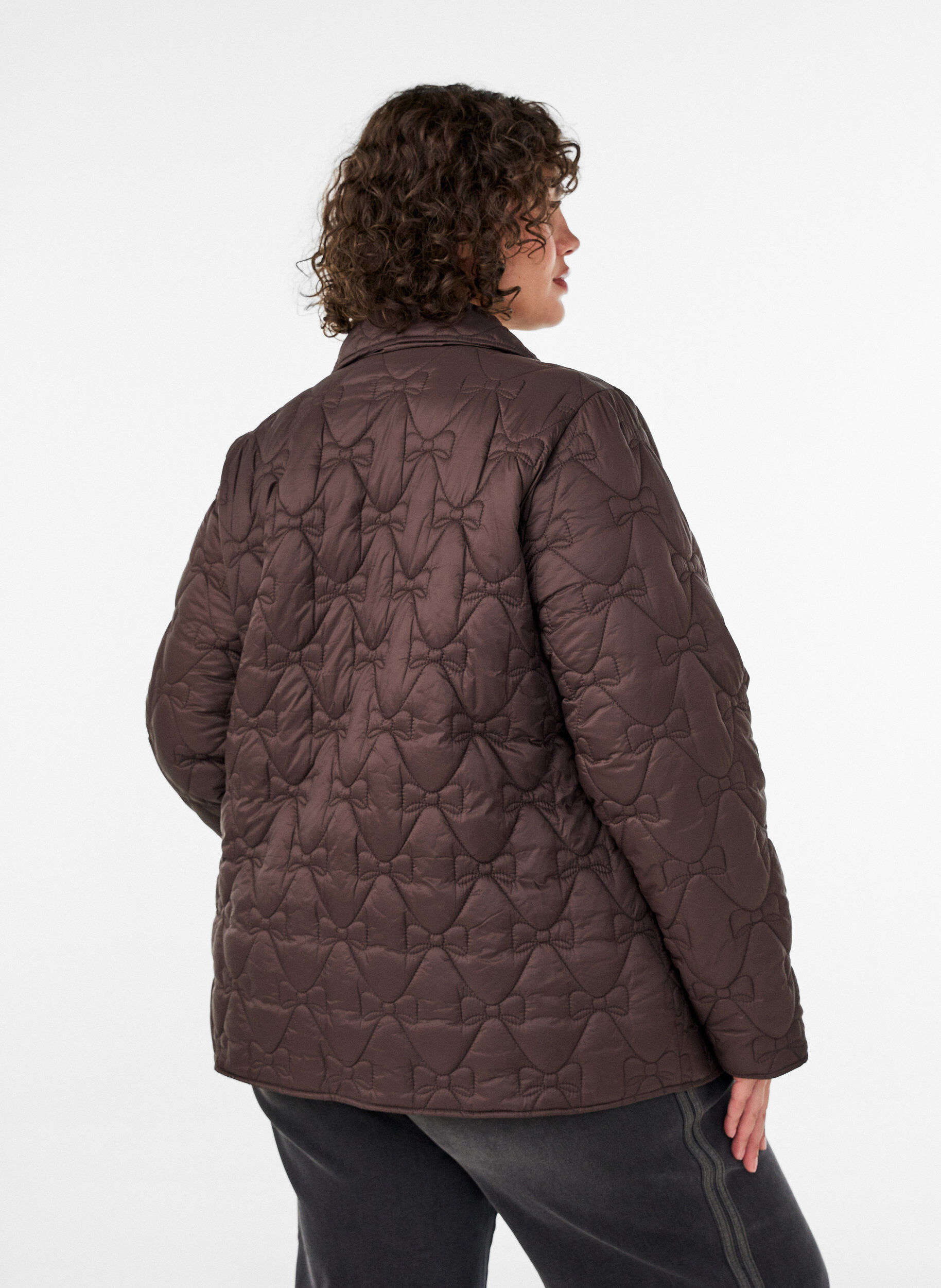ZizzifashionLightly padded jacket with decorative quilting, Brown, Model image number 2
