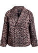 Double-breasted blazer jacket with leopard print, Brown, Packshot image number 0