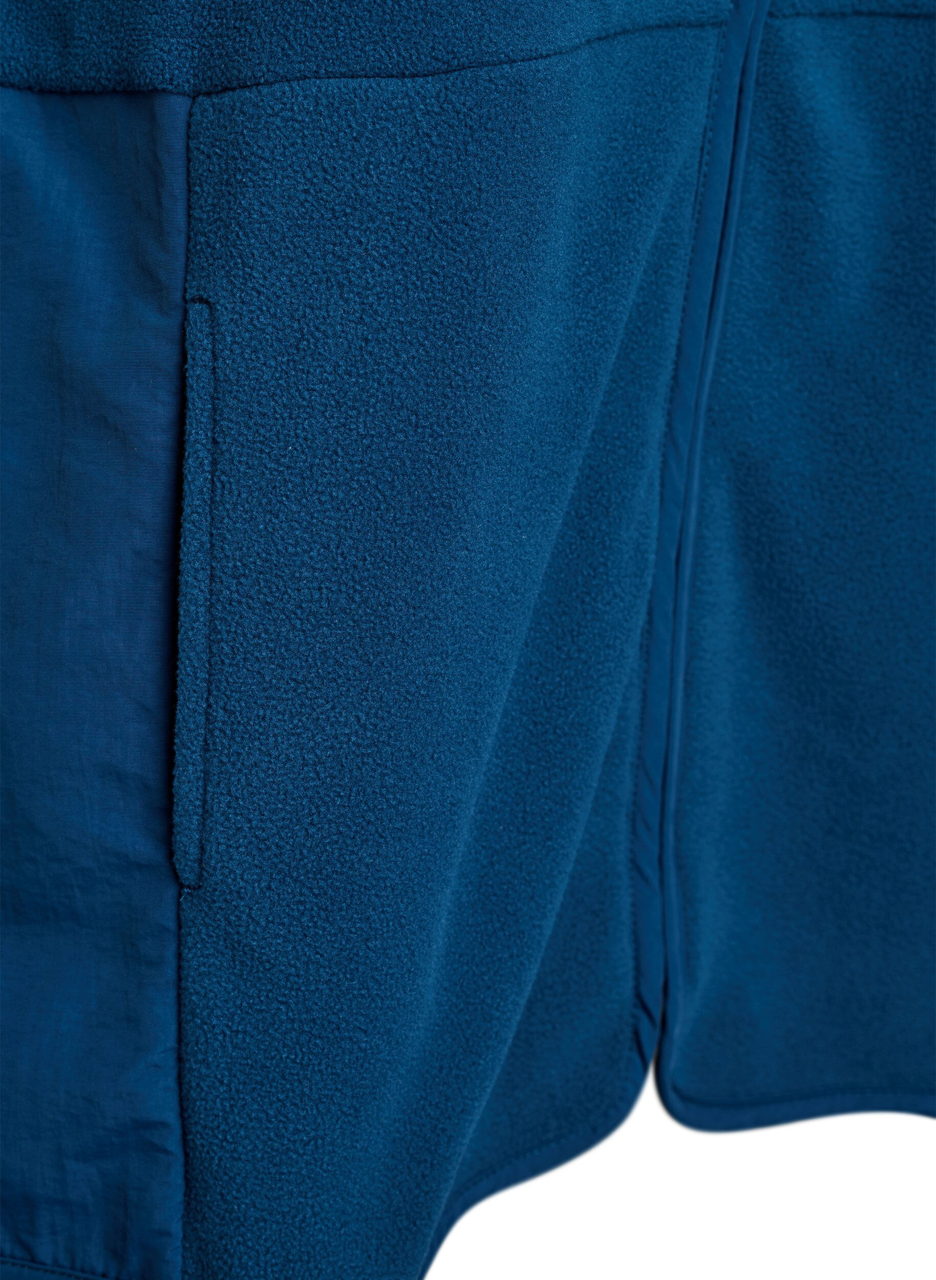 Zizzifashion Fleece vest with high collar and pockets, Blue, Packshot image number 3