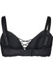 Padded lace bra, Black, Packshot image number 1