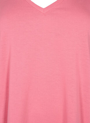 Short sleeve t-shirt with v-neckline, Bubblegum Pink, Packshot image number 2