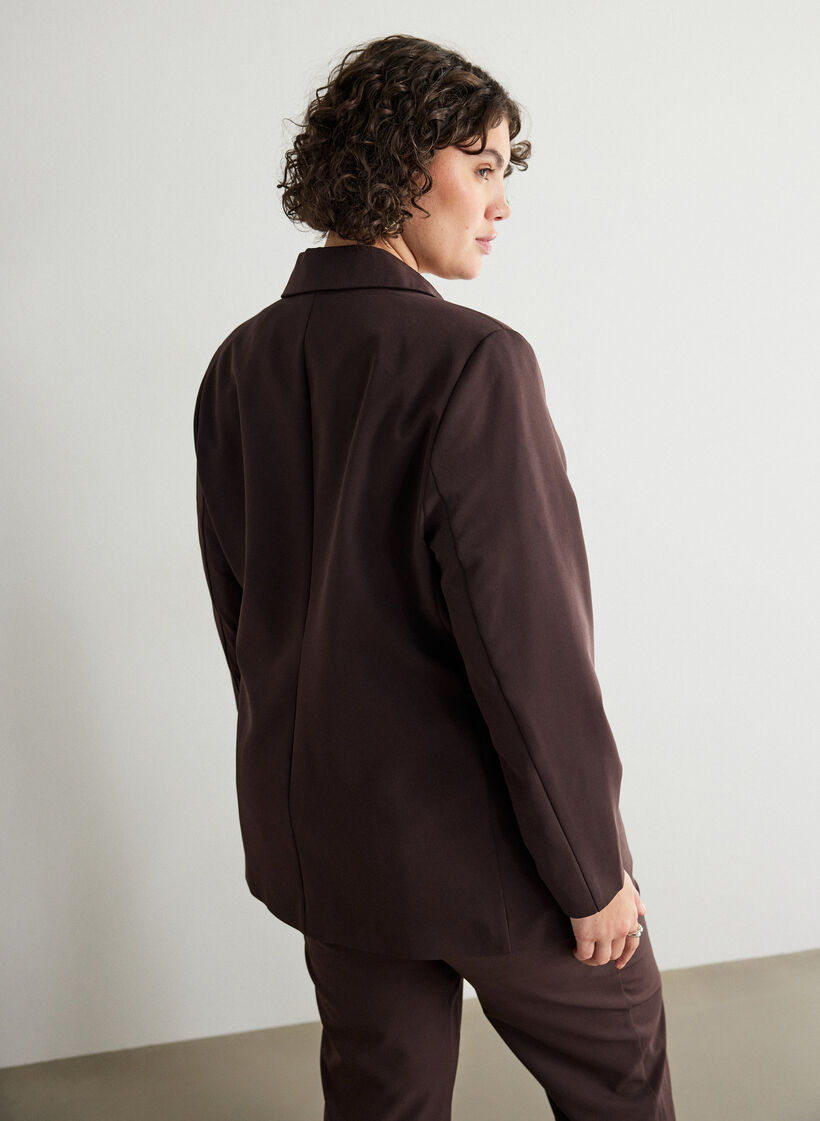 Classic blazer with button fastening, Brown, Model image number 2
