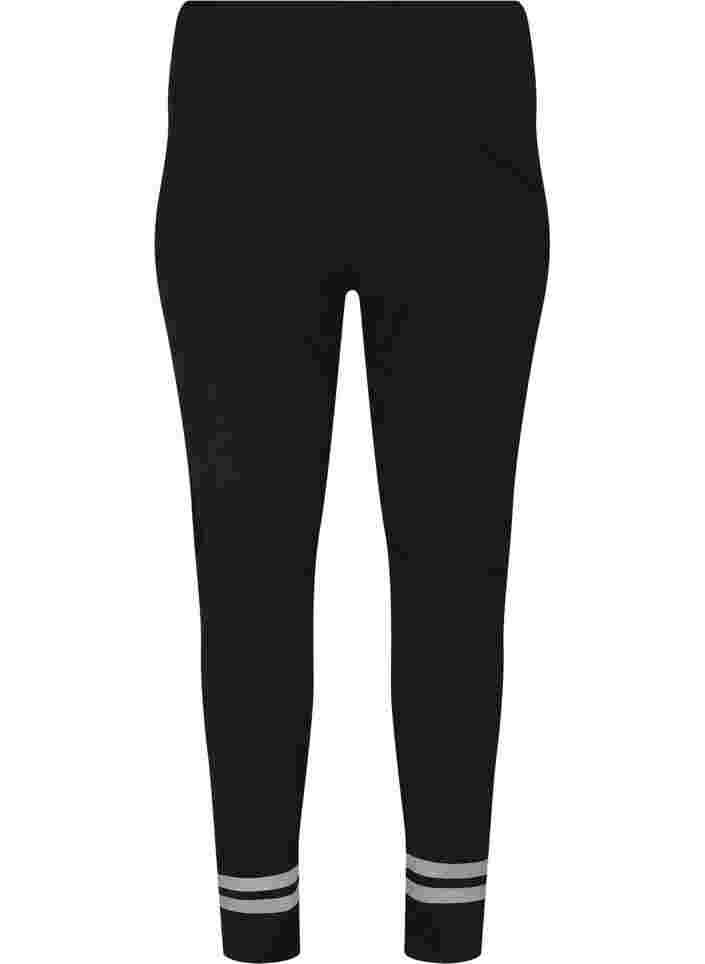 Workout leggings with reflex and inner fleece, Black, Packshot image number 1