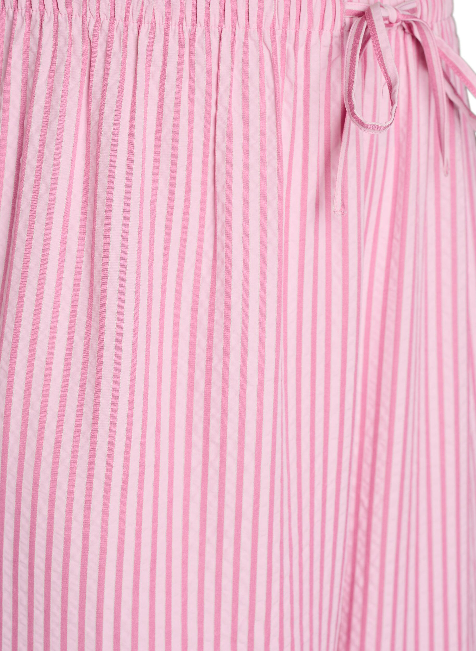 Zizzifashion Loose seersucker pyjama trousers with high waist, Pink, Packshot image number 2