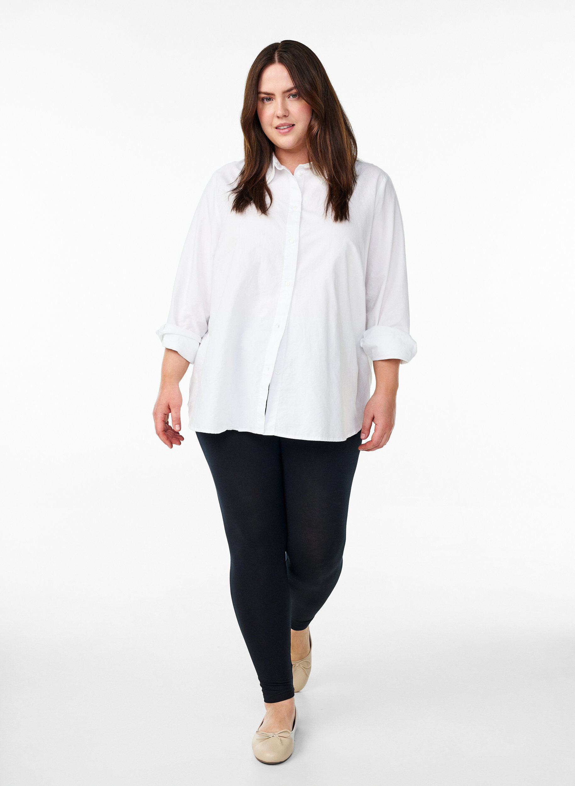 ZizzifashionBasic viscose leggings, Black, Model image number 1