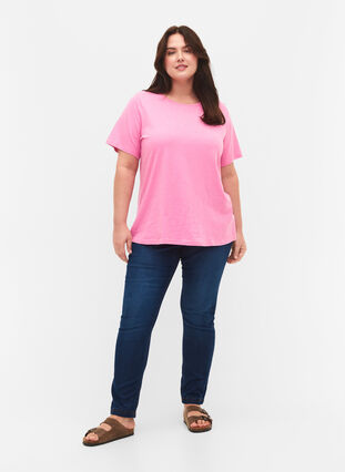 Basics cotton t-shirt 2-pack, Rosebloom/Navy B, Model image number 2