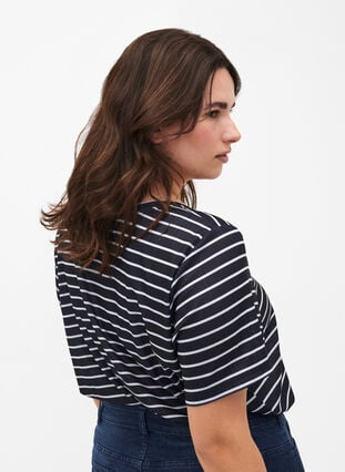 FLASH - T-shirt with stripes, Night S. W. Stripe, Model image number 1