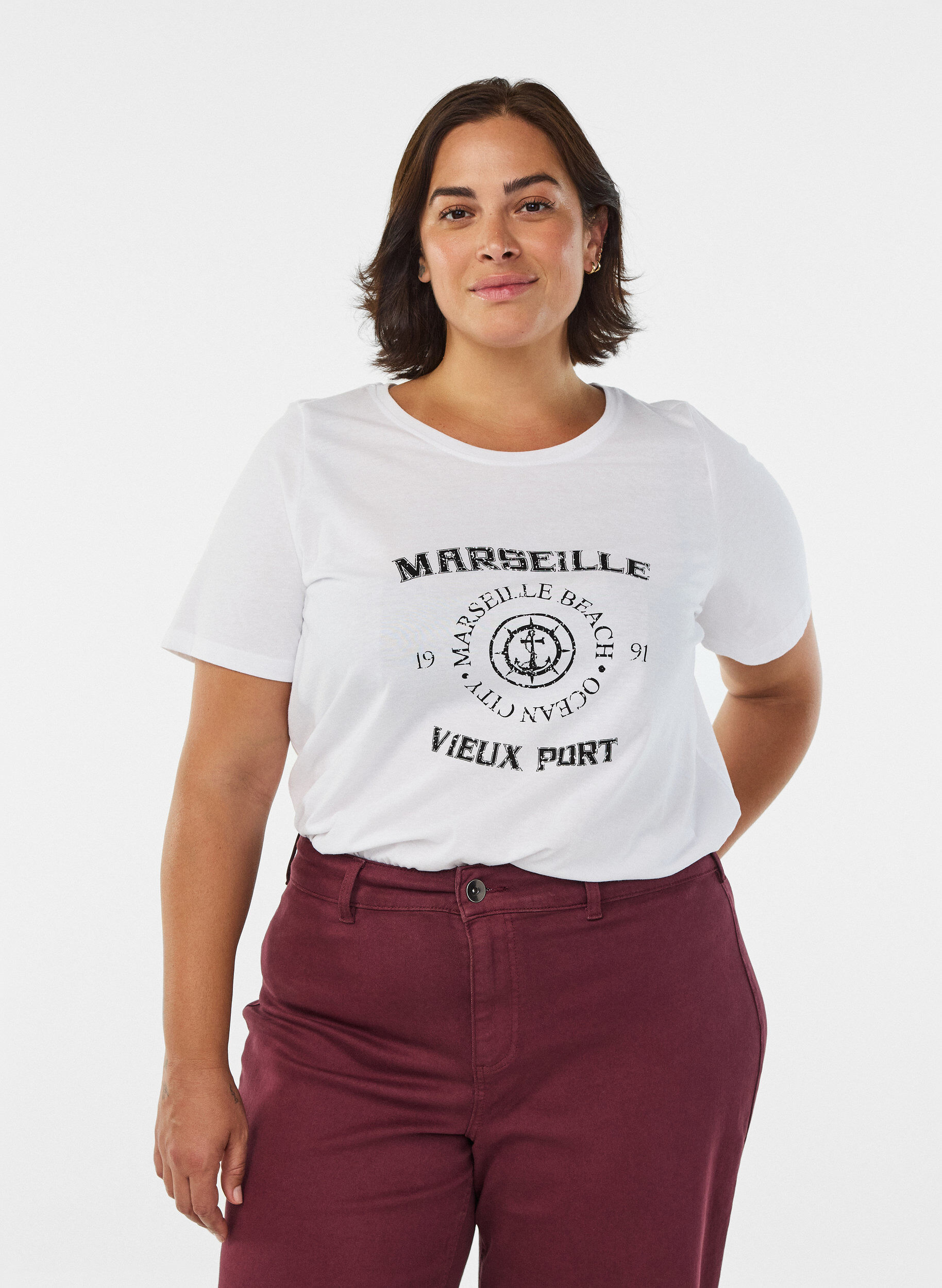 ZizzifashionT-shirt with motif, White, Model image number 0