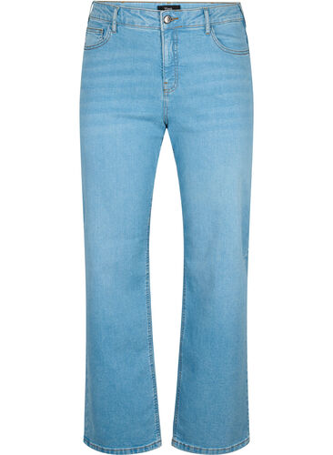 High-waisted Gemma jeans with straight fit, Light blue, Packshot image number 0