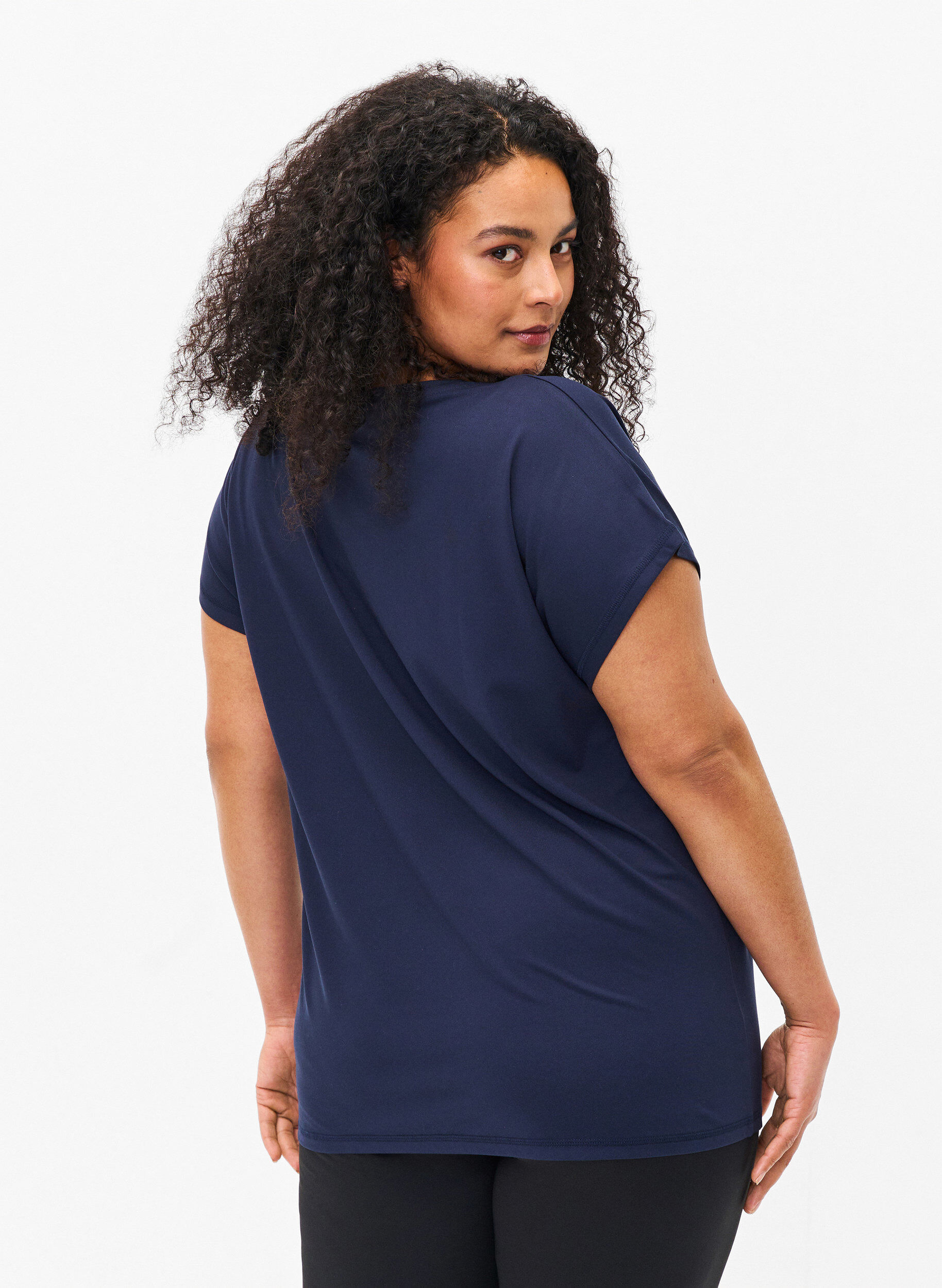 Zizzifashion Short sleeved workout t-shirt, Blue, Model image number 2