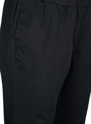 Cotton and linen trousers with pockets, Black, Packshot image number 2