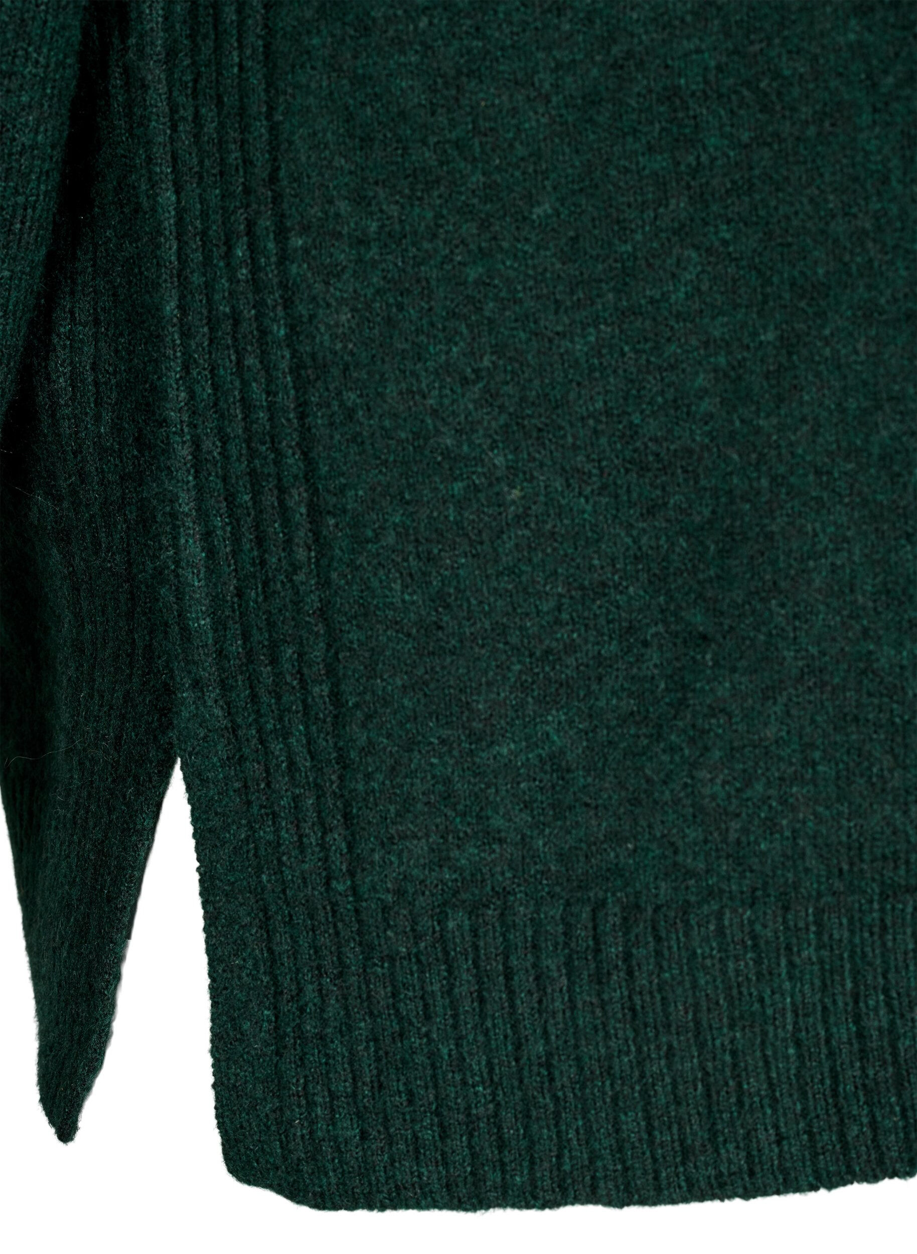 Zizzifashion Knitted jumper with ribbed edges, Scarab Mel., Packshot image number 3