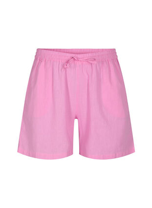 Loose shorts in a cotton blend with linen, Begonia Pink, Packshot image number 0
