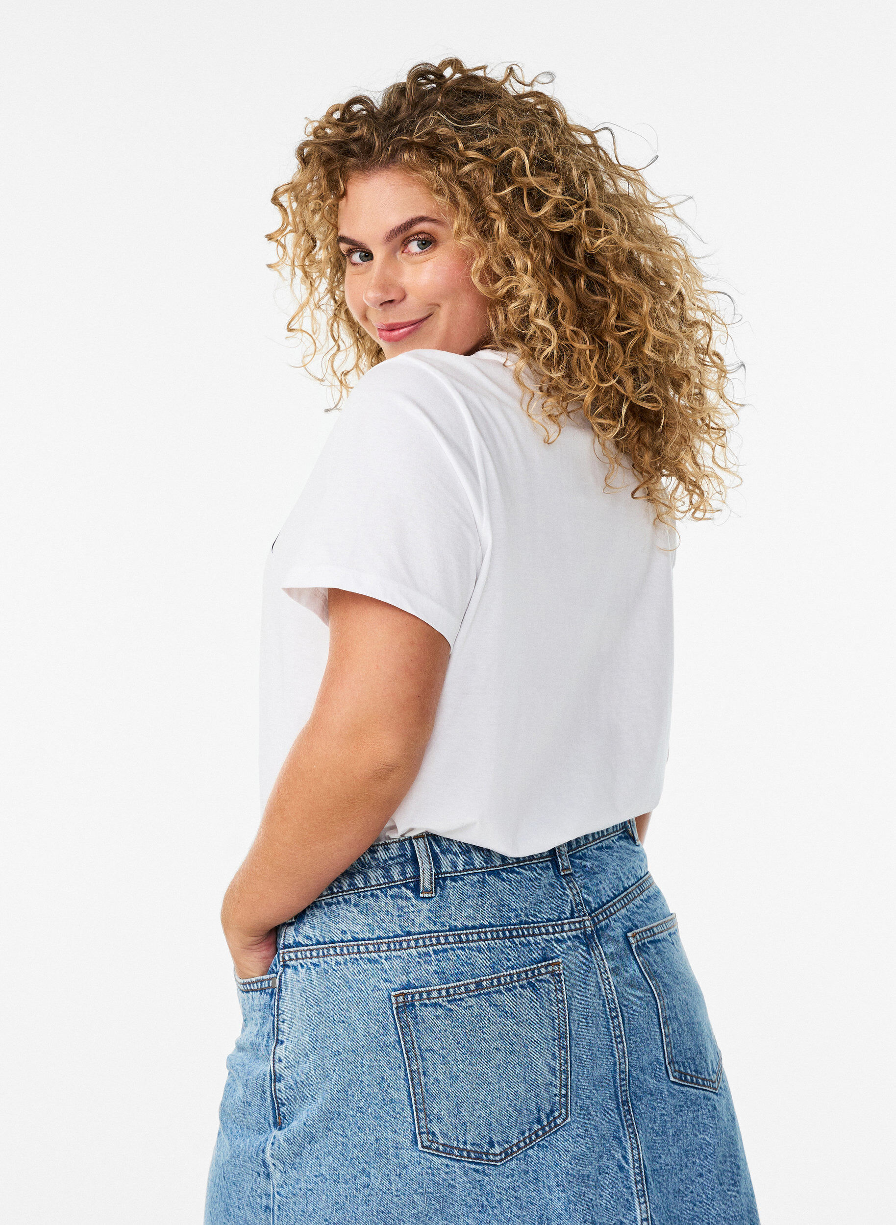 Zizzifashion Organic cotton T-shirt with citrus print, White, Model image number 2