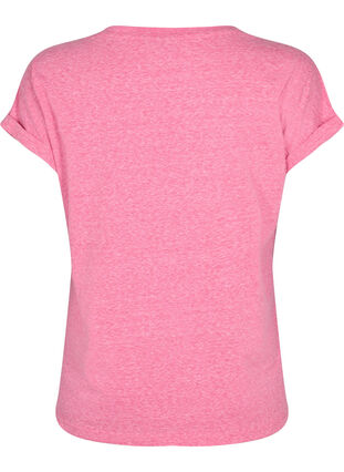 Melange t-shirt with short sleeves, Beetroot Purple Mél, Packshot image number 1