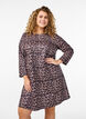 FLASH - Short A-line dress with 7/8 sleeves, Brown, Model image number 0