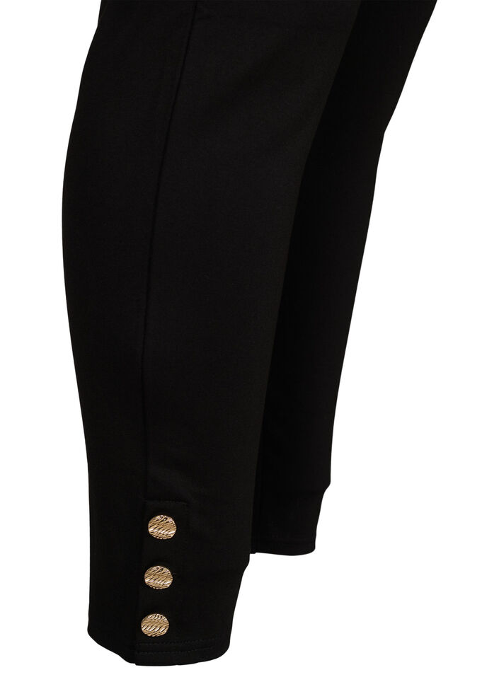 Viscose leggings with button details, Black, Packshot image number 3