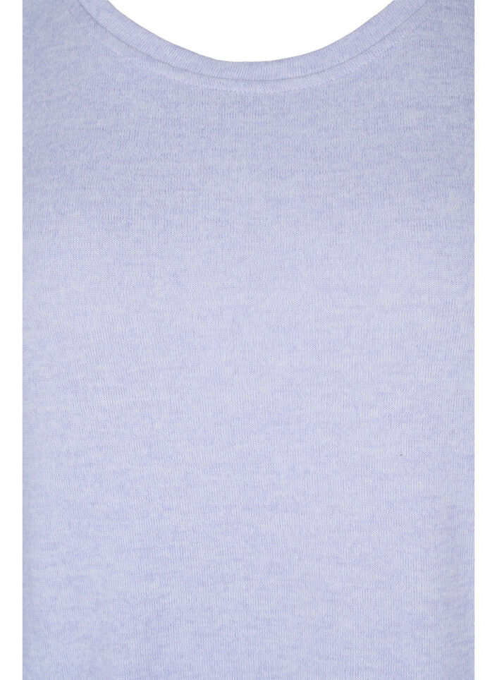 Long-sleeved blouse with button details, Cosmic Sky Melange, Packshot image number 2