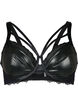 Coated underwire bra with strings, Black, Packshot image number 0