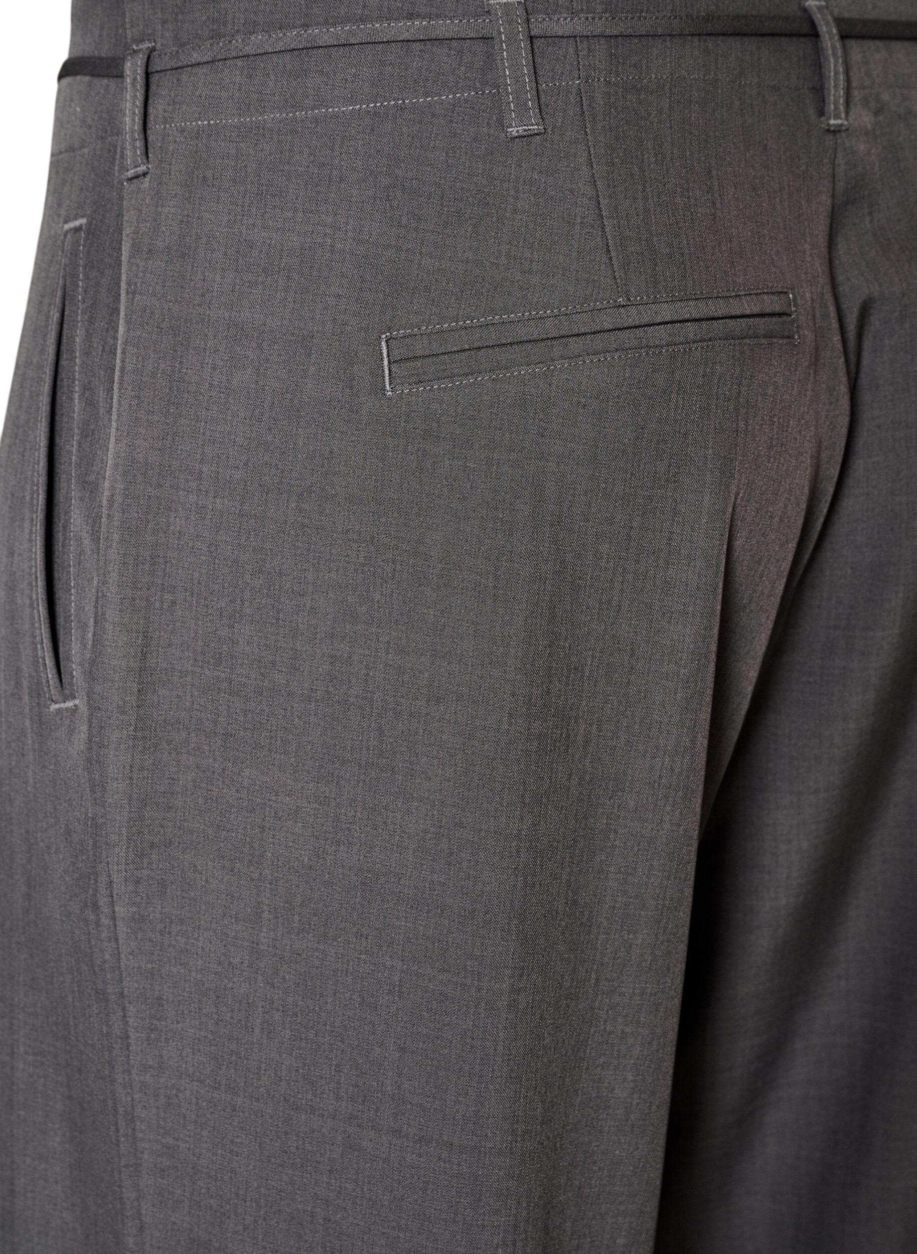 ZizzifashionTailored trousers with creases and a tie-belt, Dark Grey, Packshot image number 3