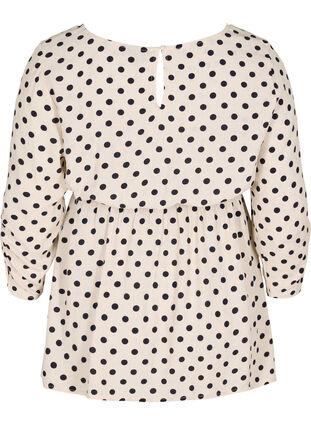 Maternity blouse in viscose and dot print, Off White Dot, Packshot image number 1