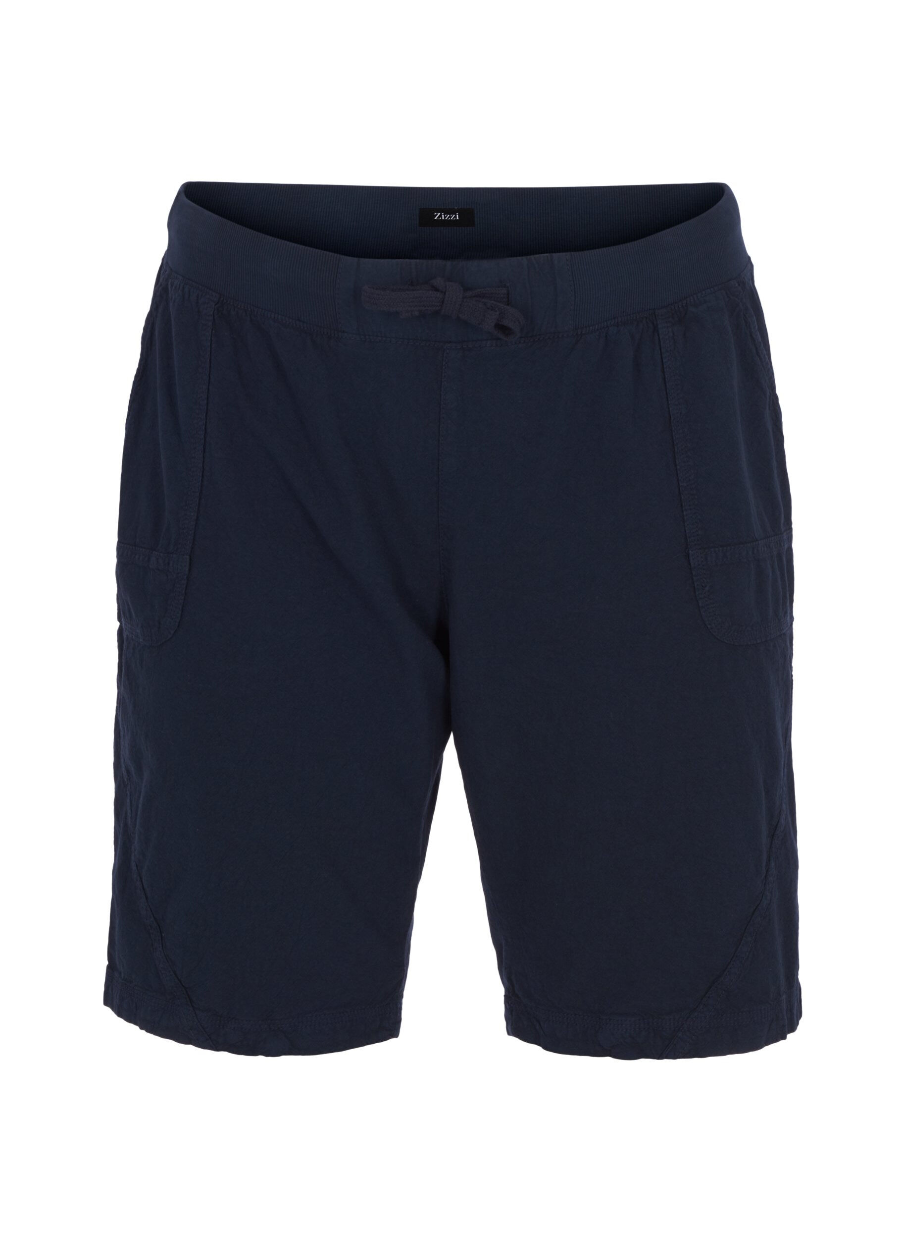 ZizzifashionLoose cotton shorts with pockets, Blue, Packshot image number 0