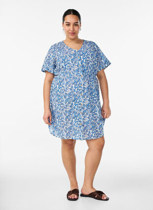 cotton on short dresses Floral Print Mini Dress, Boho Cotton Summer Dress