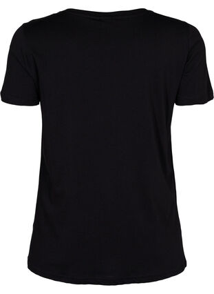 Sports t-shirt with print, Black w. stripe run, Packshot image number 1
