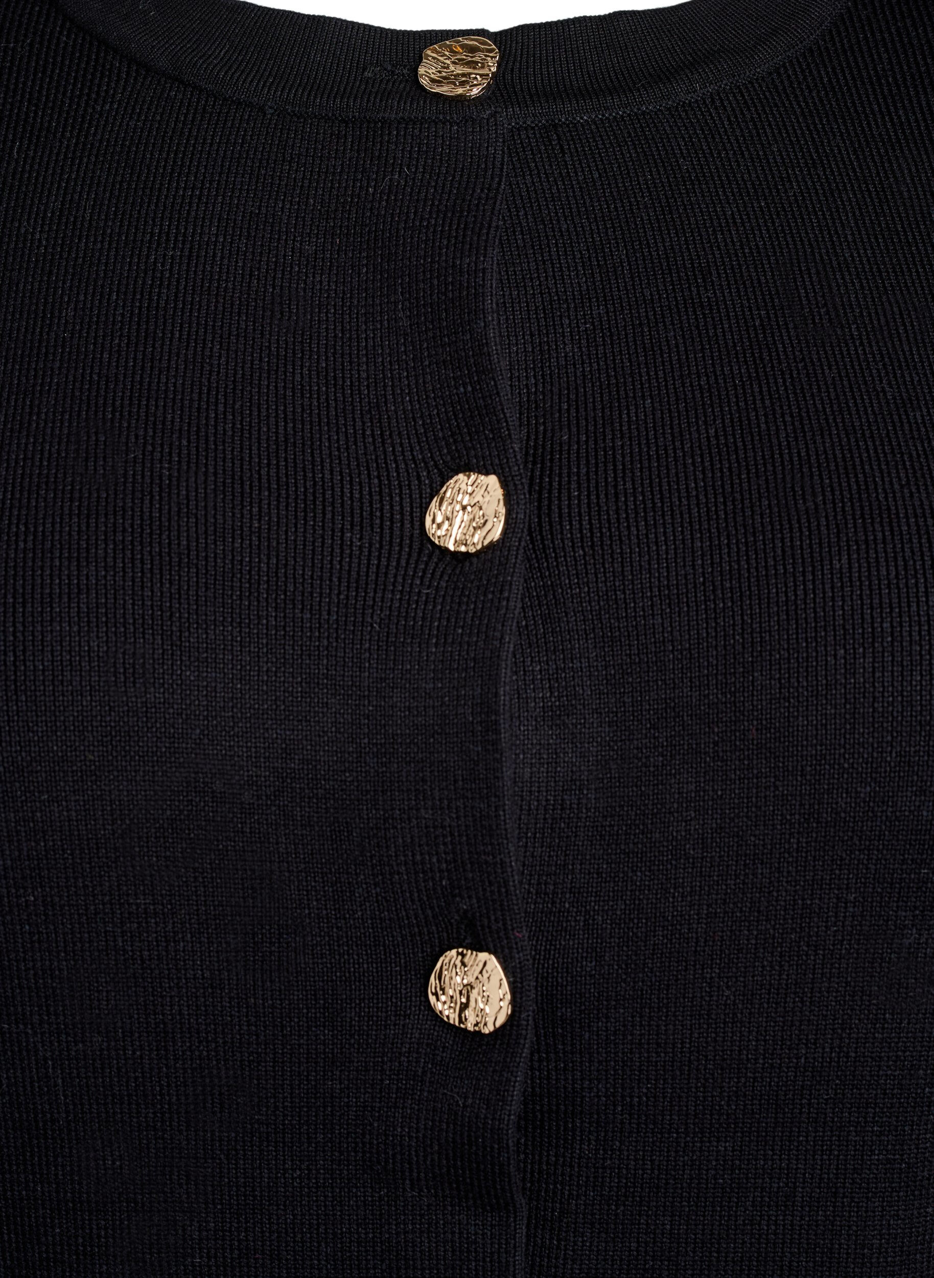 Zizzifashion Cardigan with decorative gold buttons, Black, Packshot image number 2