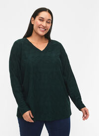 FLASH - Long sleeve blouse with structure, Scarab, Model