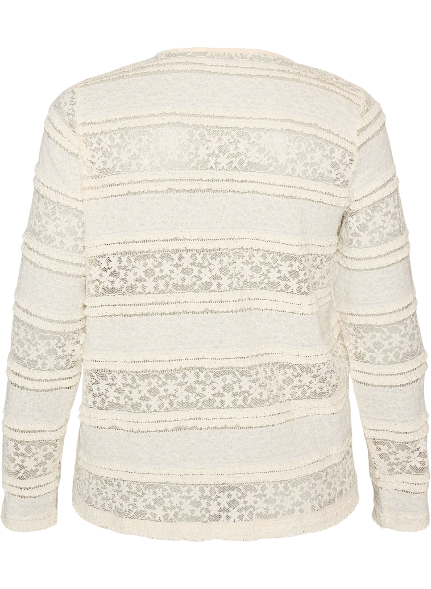 ZizzifashionLace blouse with long sleeves, Vanilla, Packshot image number 1
