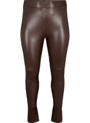 Coated leggings with a brushed inside, Coffee Bean, Packshot image number 0
